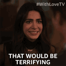That Would Be Terrifying Lily Diaz GIF - That Would Be Terrifying Lily Diaz With Love GIFs