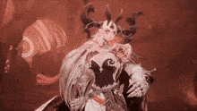 a video game character with horns and a crown on her head