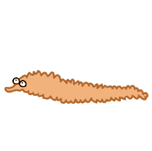cartoon cute simple worm on a string worm on string