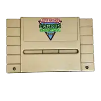 a super nintendo campus challenge game cartridge