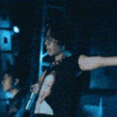 a blurry picture of a man and woman dancing