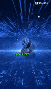a blue number 3 with the name antony written below it
