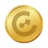 a gold coin with a g on it