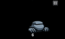 an among us character is being attacked by a shark and the number 1 is visible
