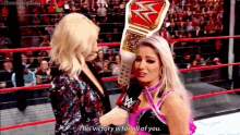Alexa Bliss Renee Young GIF - Alexa Bliss Renee Young This Victory Is For All Of You GIFs