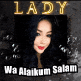 a picture of a woman with the word lady on it
