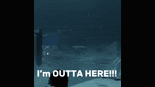a poster that says i 'm outta here in white letters