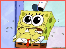 Stress Spongebob GIF - Stress Spongebob Bite Nails GIFs