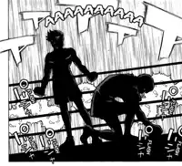 a black and white drawing of a boxing match with the word flash written on the bottom