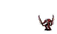 a pixel art drawing of a person with a purple sword