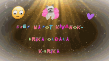 a picture of a dog with wings and the words szennapot kivanok on the bottom