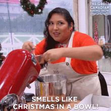 Smells Like Christmas In A Bowl Jodi GIF - Smells Like Christmas In A Bowl Jodi Great Canadian Baking Show GIFs