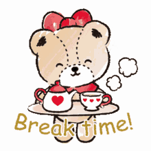 Break Time Teddy Bear GIF - Break Time Teddy Bear Smile GIFs