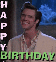 a picture of a man with the words happy birthday on it