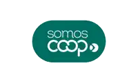 a green circle with the words somos coop in white letters