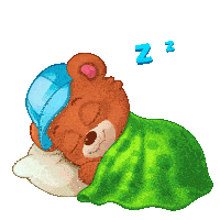 a teddy bear wearing a blue hat is sleeping under a green blanket with the letter n coming out of it