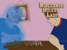 nonlicensed hockey lads hockey hockey cartoon cartoon arturs irbe