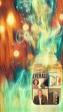 a bottle of everage with a picture of a man