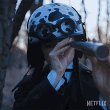 Looking At The Monocular Wednesday Addams GIF