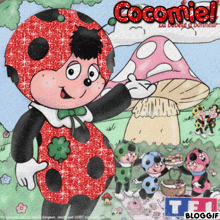 a ladybug with the word coconie on the top