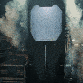 smoke is coming out of a container that says ' a ' on it