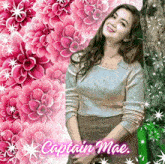 a picture of a woman with the name captain mae on the bottom