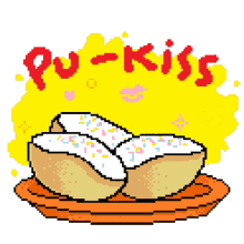 tukang bubur naik nintendo pu kiss buns sweets dessert