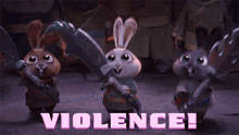 Violence White Den Bunny GIF