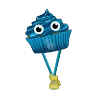 a cartoon of a blue cupcake with just dance written on it