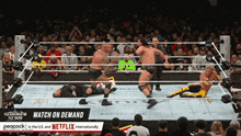 a wrestling match is being broadcast on peacock in the us and netflix internationally