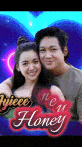 a picture of a man and a woman on a poster that says piece honey