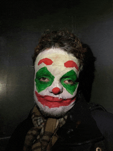 a man has his face painted like the joker