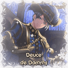a picture of a boy with the name deuce de dammy on it