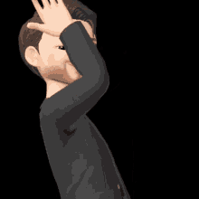 a cartoon character with a beard is making a funny face with his hands