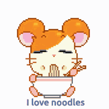 I Love Noodles Eating GIF