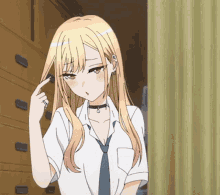 Marin Kitagawa Anime Shy GIF - Marin Kitagawa Anime Shy Hair GIFs