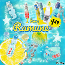 a poster that says i love ramune with a price tag of $ 149