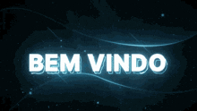 a blue background with the words bem vindo written in white