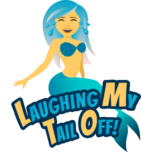 Laughing My Tail Off Mermaid Life Sticker - Laughing My Tail Off Mermaid Life Joypixels Stickers