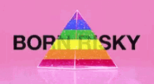 a rainbow colored pyramid with the number 4 written on it
