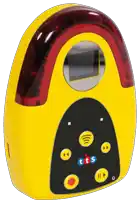 a yellow and black device that says tts on the top