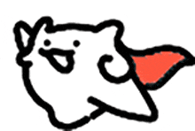 a drawing of a cat with a red tail and a red heart .
