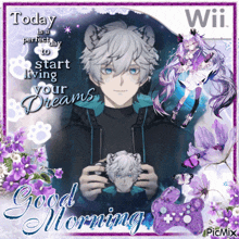 a picture of a boy with a wii logo on it