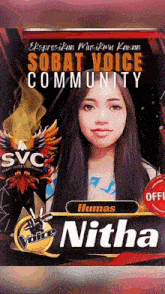a poster for the sobat voice community shows a woman