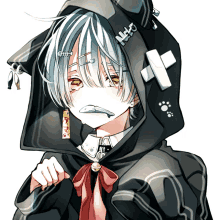 Dark anime boy with mask. Black and white  Dark anime, Cute anime boy,  Cute anime guys