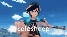 celesheep is written on a picture of a person