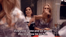 Everyone Come And Sit Down, This Is Gonna Be So Fun. GIF - Brunch Real Housewives Real Housewives Of Orange County GIFs