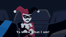 a close up of a batman cartoon character