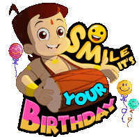 Smile Its Your Birthday Chhota Bheem Sticker - Smile Its Your Birthday Chhota Bheem Be Happy Its Your Birthday Stickers