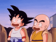 two cartoon characters are standing next to each other in front of a box that says milk